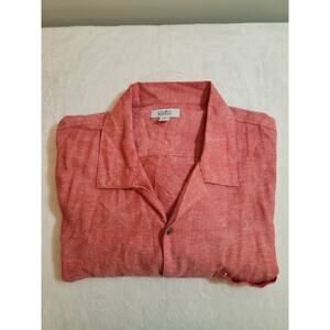 Croft & Barrow Shirt Mens 2XLT Pink Short Sleeve Linen Blend Gorpcore Outdoors
